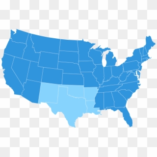 Texas - Blue Map Of United States, HD Png Download