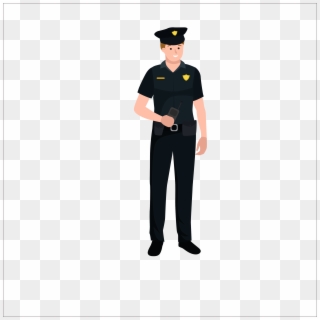 Police Officer Flat Transprent Png Free Download - Guard Security Cartoon Png, Transparent Png