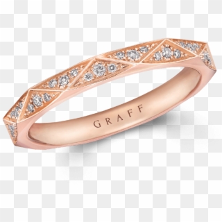 A Graff Rose Gold Pave Diamond Wedding Band - Engagement Ring, HD Png Download