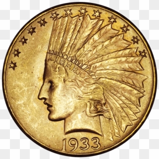 1933 Gold Eagle Transparent - Coin, HD Png Download