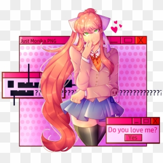 Just Monika Fuckin Art By Me Monika/ Doki Doki Literature - Monika Doki Doki Literature Club Aesthetic, HD Png Download