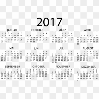 This Free Icons Png Design Of Kalender 2017 Deutsch - Printable 12 Month 2019 Calendar, Transparent Png