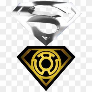 Superman Yellow Lantern Double Shield - Batman Sinestro Corps Logo, HD Png Download