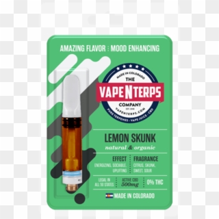 500mg Lemon Skunk Cbd Vape Cartridge By Vapenterps - Cbd Vape Cartridge Packaging, HD Png Download
