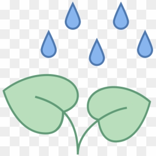 It's An Icon Of A Growing Plant With Rain Falling On - Rain On A Plant Clipart, HD Png Download