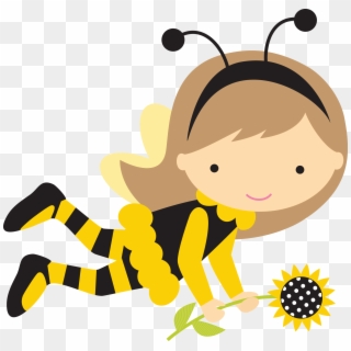 Bees Clipart Boarder - Girl Bee Clip Art, HD Png Download