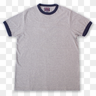 Elmc Vintage-style Ringer Tee Shirt, Gray/navy - Vintage T Shirt Plain, HD Png Download