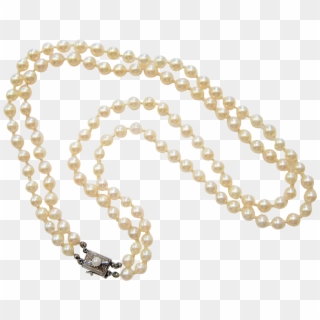 Double Strand Akoya Pearl Necklace With Matching Sterling - Chain, HD Png Download