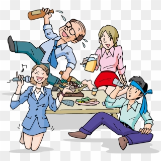 People Eating Dinner Png - Cartoon People Drinking Alcohol, Transparent Png