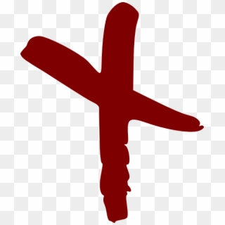 #red #ink #brush #stroke #smudge #paint #mark #line - Hand Drawn Cross Png, Transparent Png