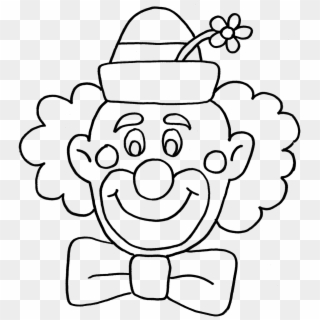 Clown Circus Fun Coloring Book Png Image - Black And White Happy Clown Clipart, Transparent Png