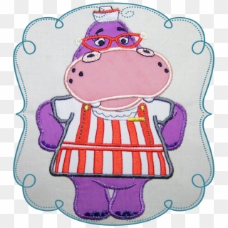 Doc Mc Stuffins Hippo Applique Machine Embroidery Design - Cartoon, HD Png Download