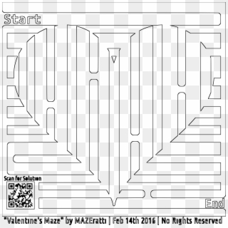 Valentine Coloring Svg With S Heart Maze Page For Grown - Wood, HD Png Download