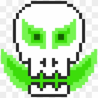 Fire Green Skull - Mirai Nikki Pixel Art, HD Png Download