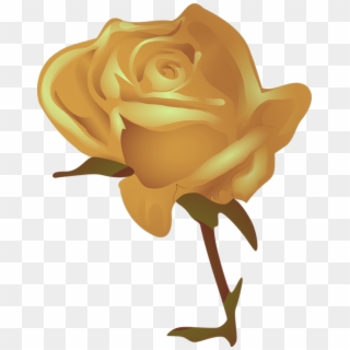 #mq #gold #rose #yellow #flower - Red Flower Cartoon, HD Png Download