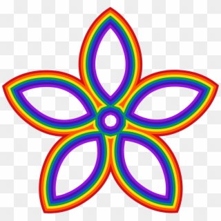 This Free Icons Png Design Of Rainbow Flower - Rainbow Flower Clipart, Transparent Png