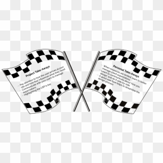 The Black And White Checkered Flag Signals The End - 2 Flags Crossed, HD Png Download