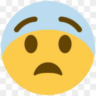 #ohno #coldsweat #frown #unhappy #upset #realize #emoji - Imagenes De Emojis Asustado, HD Png Download