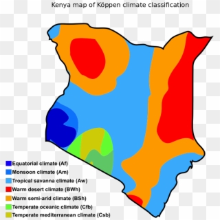 Kenya Map Of Koppen Climate Classification - Kenia Bevölkerung, HD Png Download