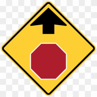 Roadsign Vector Route - Stop Sign Ahead Sign, HD Png Download