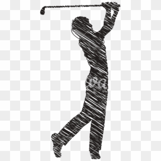 Golfer Drawing Transparent - Golfer Tekening, HD Png Download