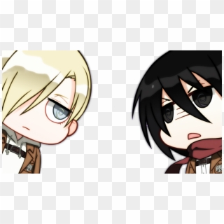 They Are Not Gay Well At Least Reiner Isn't Since He's - Mikasa Ackerman Chibi Gif, HD Png Download