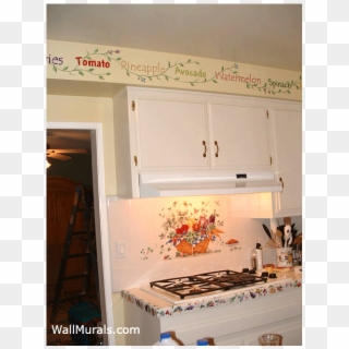 Painted Kitchen Border With Words And Vines - Wallpaper, HD Png Download
