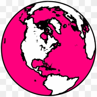 And White Globe Clip Art At Clker - Pink And Black Globe, HD Png Download