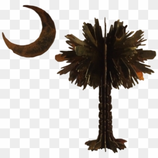 3d Palmetto Tree And Crescent - Charleston Sc Palm Trees Moon, HD Png Download