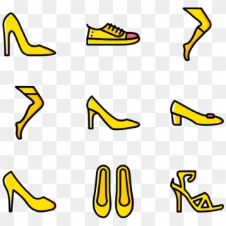 Woman Footwear - Yellow Shoes Icon, HD Png Download
