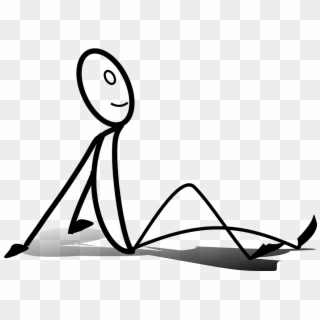 Stickman Sit Relax Watch Smile Png Image - Stick Figures Sitting Down, Transparent Png
