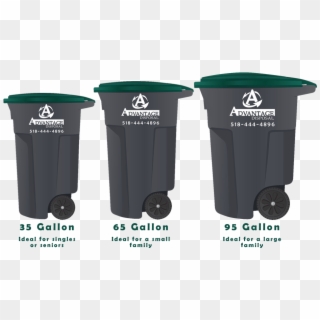 Gallon Garbage Bins - Advanced Disposal Trash Can Size, HD Png Download