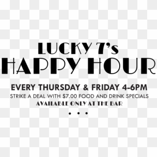Happy Hour Menu $7 - Black-and-white, HD Png Download