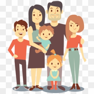 Affordable Dental Care - Cartoon Family Of 6, HD Png Download -  668x793(#2797573) - PngFind