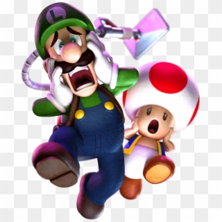 Luigi Ghostbuster And Toad Scared - Luigi's Mansion: Dark Moon, HD Png Download
