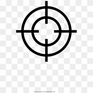 Crosshair Coloring Page - Free Target Icon, HD Png Download