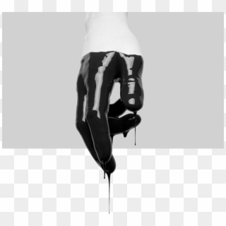 White On White Hand Dripping In Black Paint For Upton - Black Paint On Hand, HD Png Download