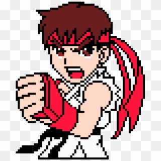 Pixel Art Ryu , Png Download - Pixel Art Street Fighter Akuma, Transparent Png