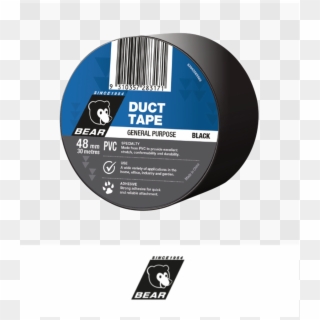Bear Pvc Duct Tape Multi Purpose Black 48mm X 30m - Label, HD Png Download