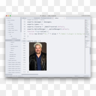 Each Installation Of Babel Includes A Picture Of Guy - Guy Fieri Babel, HD Png Download