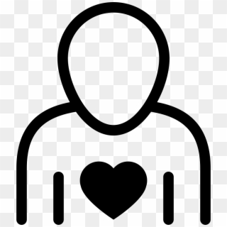 Human Outline With Heart Comments - Human With Heart Icon, HD Png Download