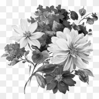 Grey Flower Png - - Flower Decoupage Png, Transparent Png