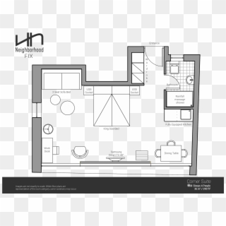 Stock Corner Suite Nlh Fix - Floor Plan, HD Png Download