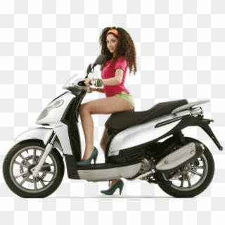Girl On Scooter Png Image - Girl On Motorcycle Png, Transparent Png