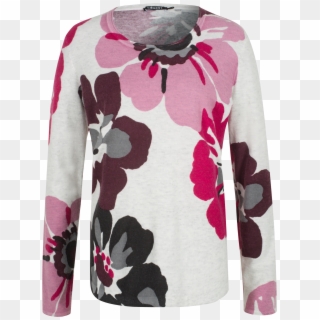 Sweater With Colourful Flower Print - Blouse, HD Png Download
