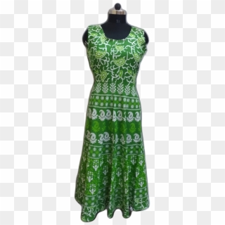 Green Sanganeri Maxi Kurti - Day Dress, HD Png Download