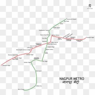 Nagpur Metro Rail Map - Map, HD Png Download