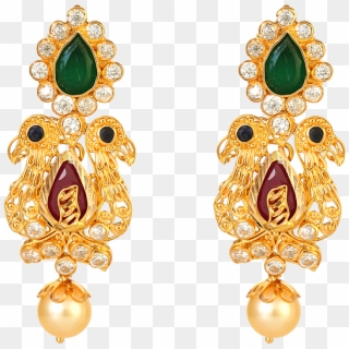 Gold Jewelry Product Good Gold Earrings Collections - Gold Jhumka With Chandbali, HD Png Download