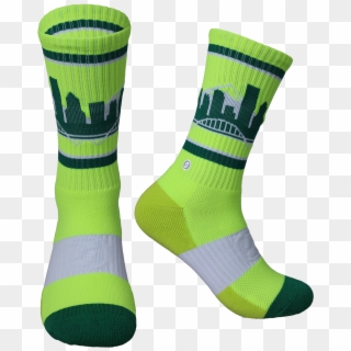 Portland Skyline - Neon - Sock, HD Png Download