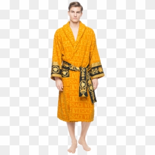 Covered In A Faint Textural Versace Logo Print And - Gucci Robe And Slippers, HD Png Download